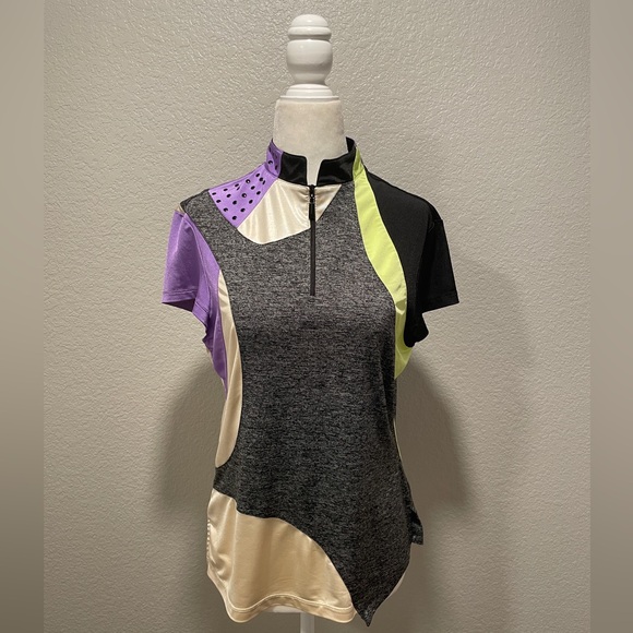 Jamie Sadock woman’s golf shirt. 
A unique pattern. 
95% Poly
5% Spandex 
Small - Picture 2 of 7